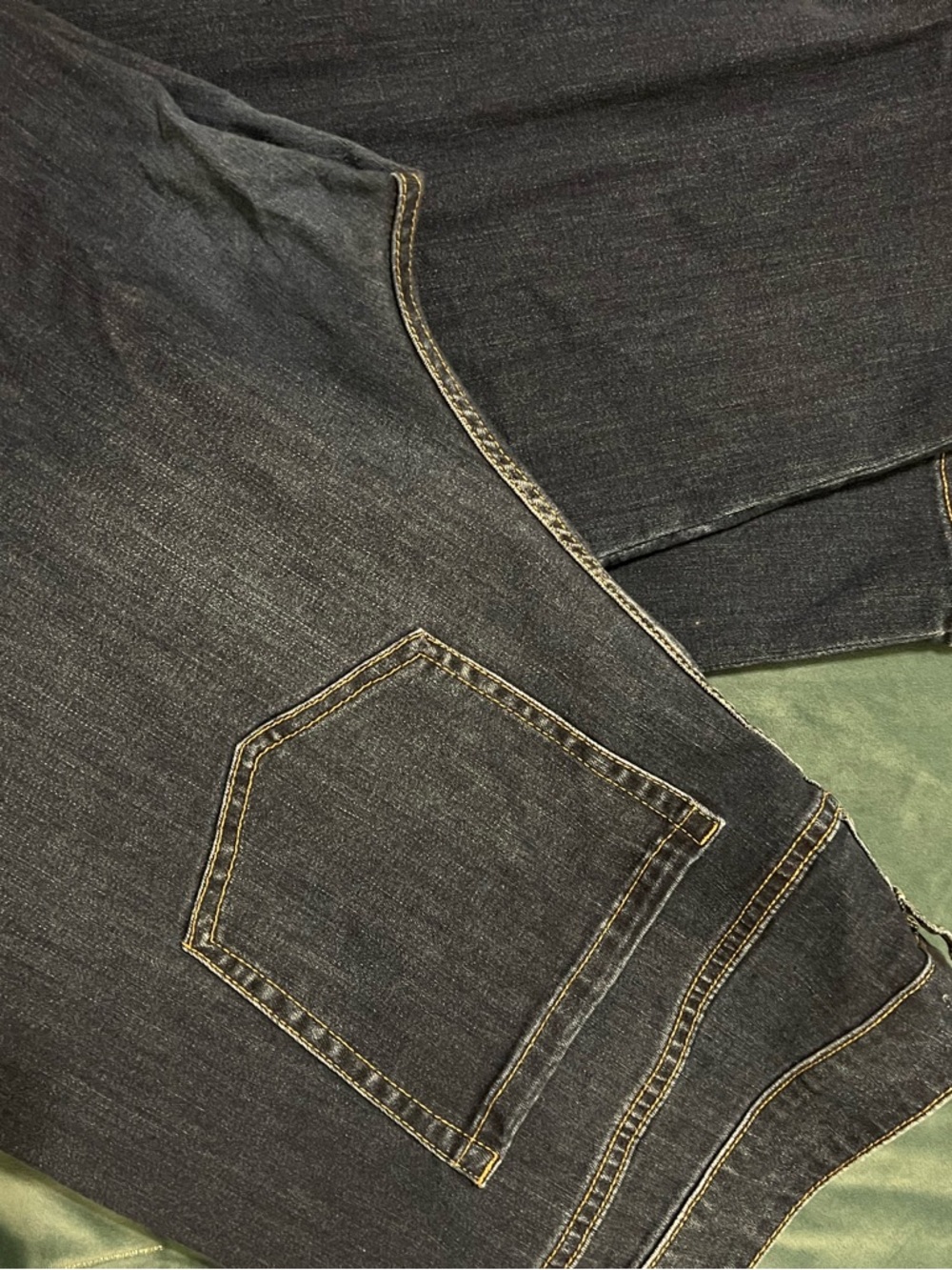 Lane Bryant women Straight Jeans in Dark Gray with Contrast Stitching